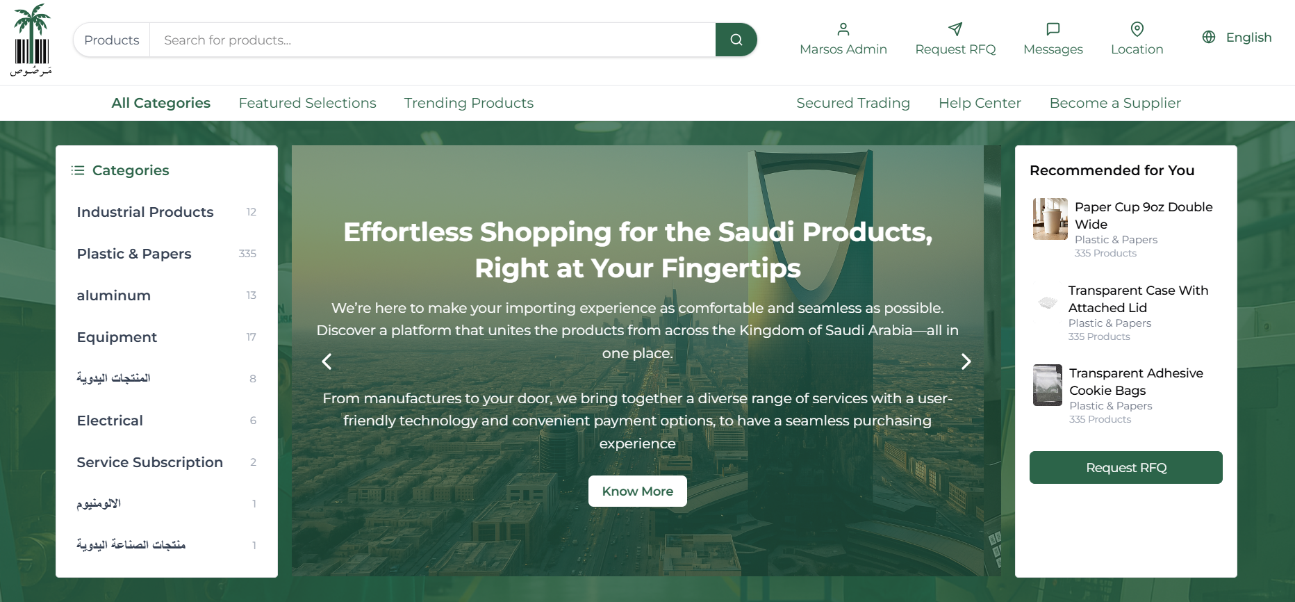 Marsos Trading Website